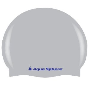 AquaSphere Adults Silicone Swim Cap - Silver