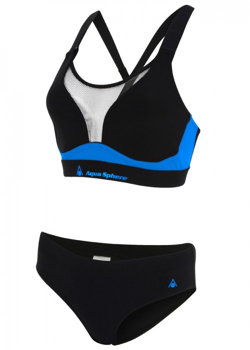 Aquasphere Women's Kuma 2 Piece Swim Suit Black/Blue