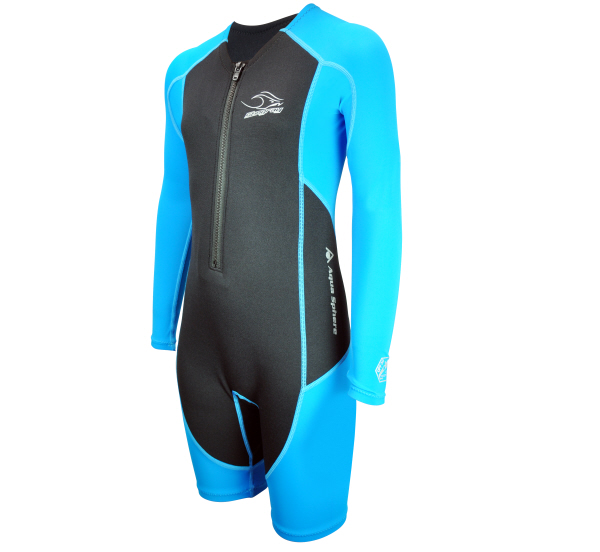 Aquasphere Stingray Long Sleeve Boy's 2mm Shorty Suit - Blue