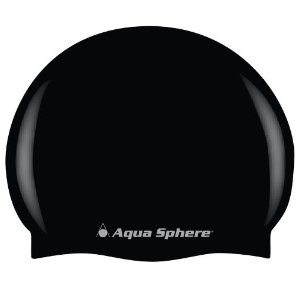 AquaSphere Adults Silicone Swim Cap - Black